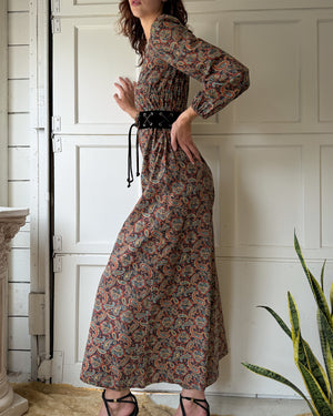 70s Paisley Palazzo Jumpsuit | M
