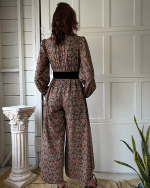 70s Paisley Palazzo Jumpsuit | M