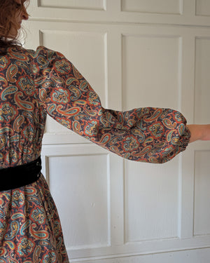 70s Paisley Palazzo Jumpsuit | M