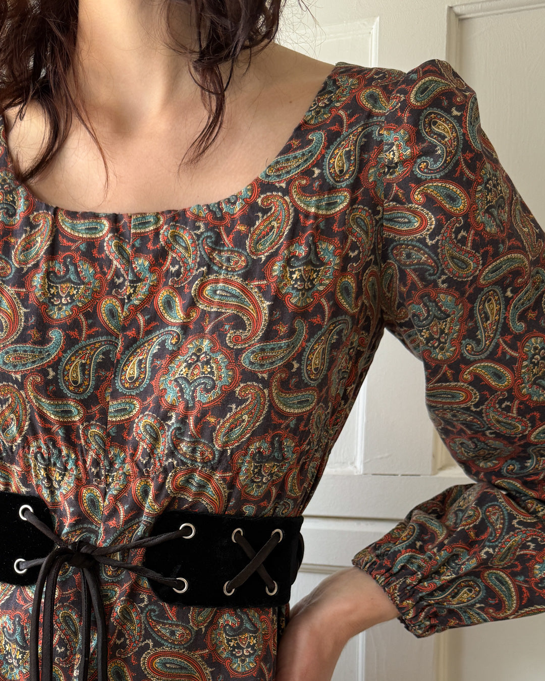 70s Paisley Palazzo Jumpsuit | M