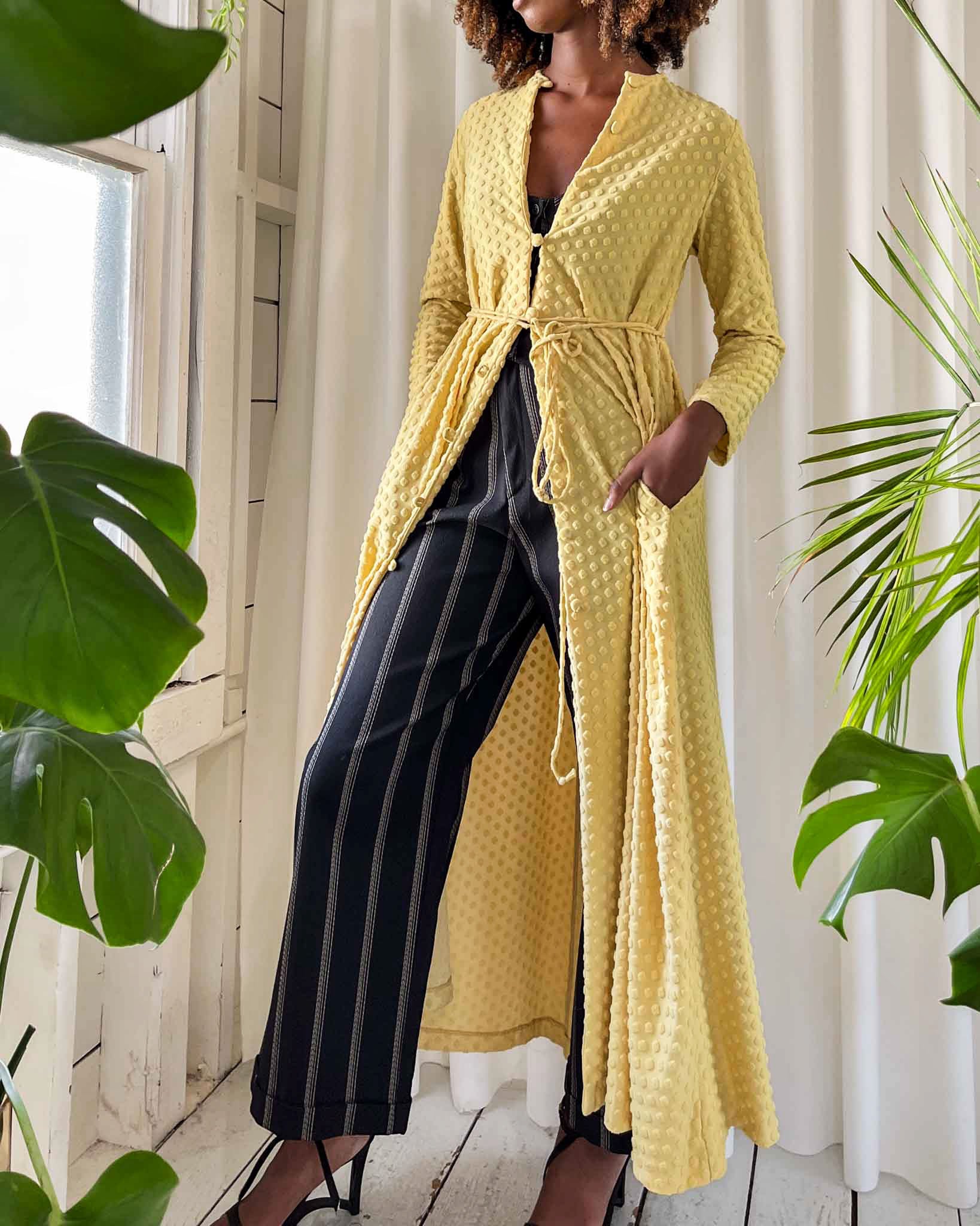 70s Donald Brooks Chenille Dressing Gown
