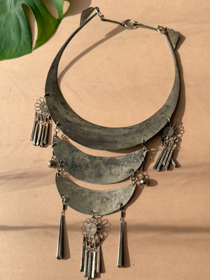 70s Etched Fish Hmong Necklace