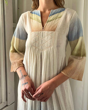 70s Ombre Gauze Caftan | S-M