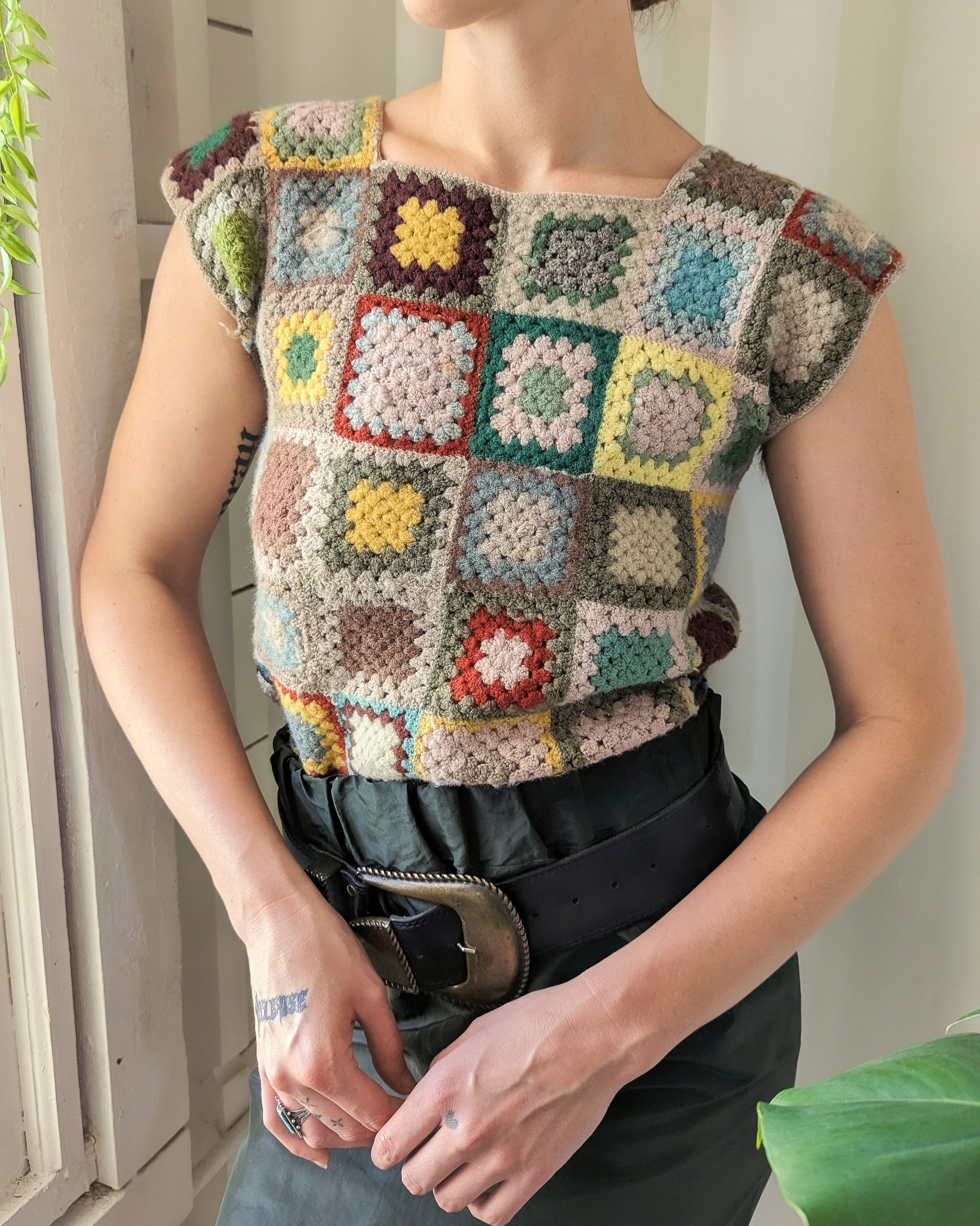 70s Crochet Sweater Vest
