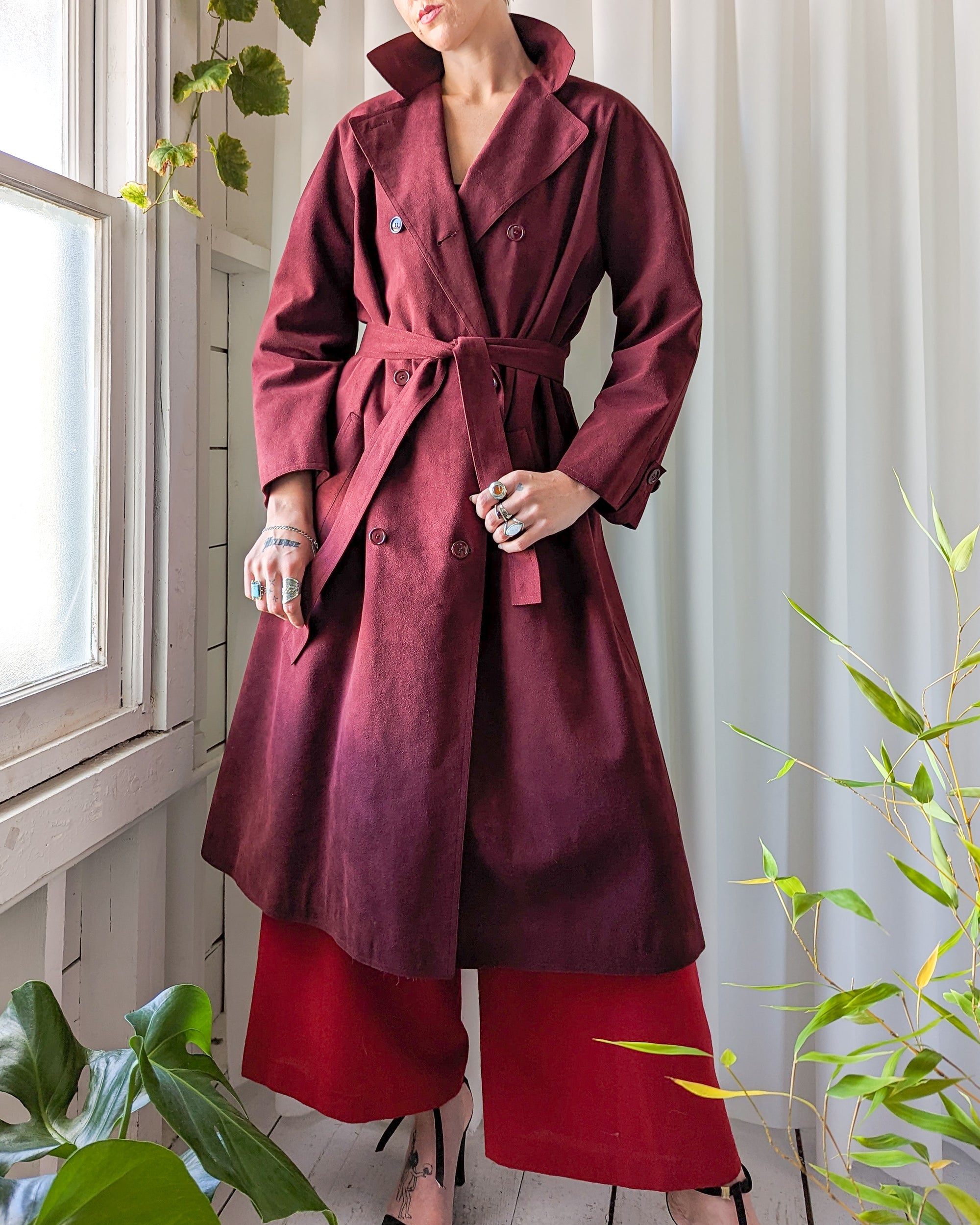 70s Halston Belted Ultra Suede Trench