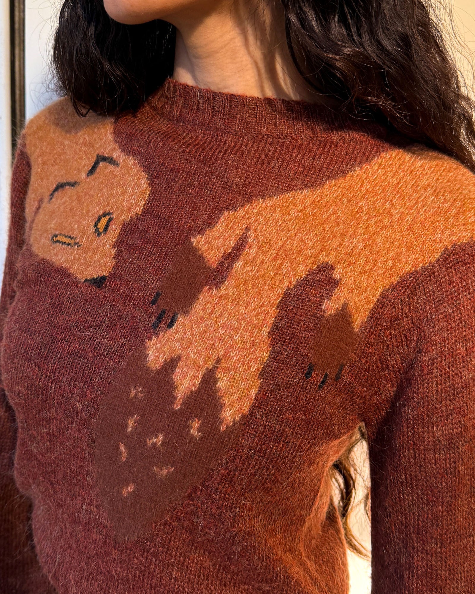 70s Krizia Fox Stole Sweater | S