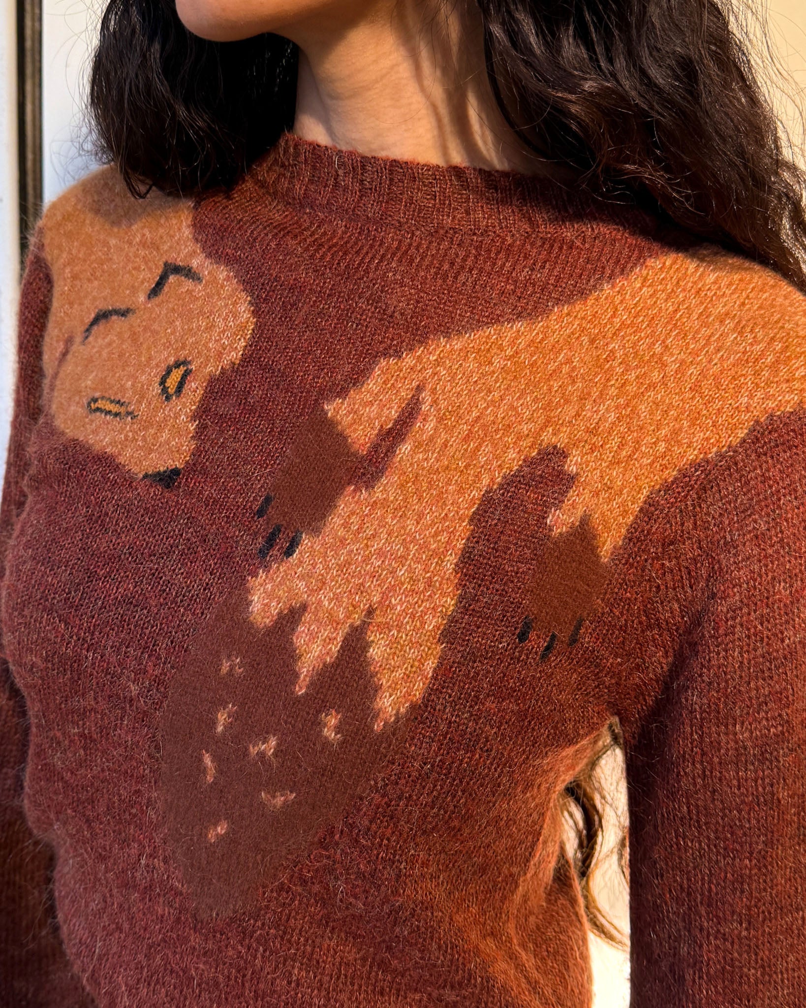 70s Krizia Fox Stole Sweater | S