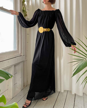 70s Jean-Louis Pleated Gown