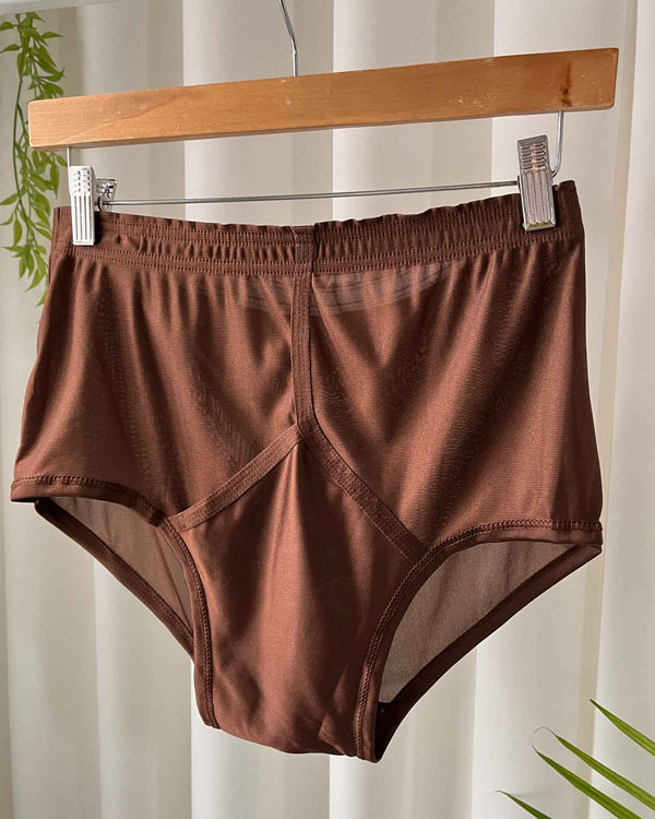 Vintage SPTI Rare 100% Ribbed Cotton Y-Fly Underwear Briefs Size 30 Brown  NEW 