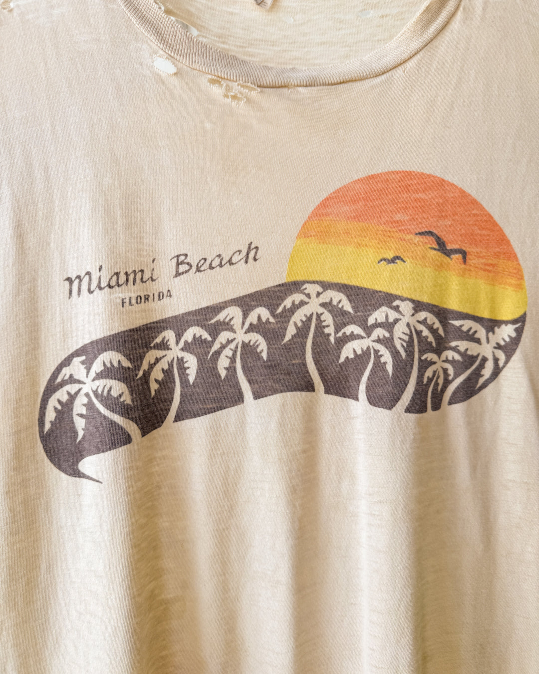 70s Distressed Miami Beach T-Shirt | M