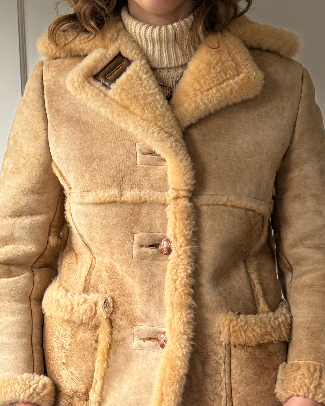 70s Rancher Shearling Winter Jacket | M