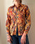 70s Marbled Print Crepe Shirt | M