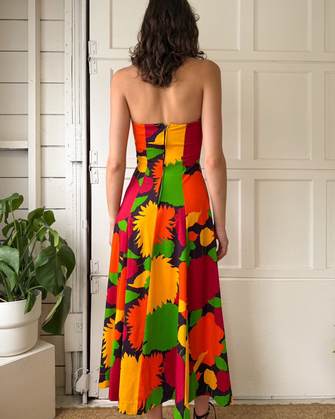 70s Halter Maxi Dress | S