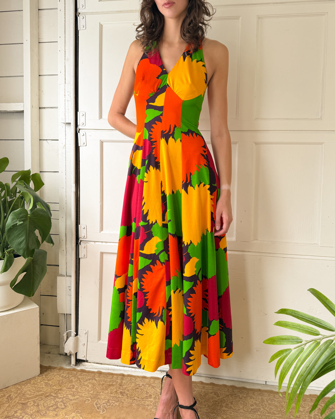 70s Halter Maxi Dress | S - Lucky Vintage 70s Halter Maxi Dress | S - Lucky Vintage