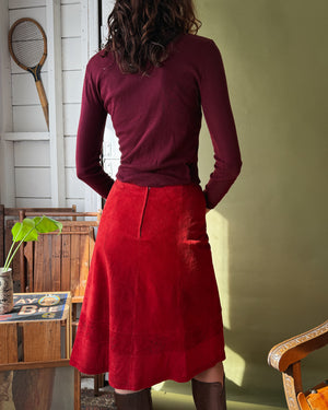 70s Wapiti Suede Skirt | M