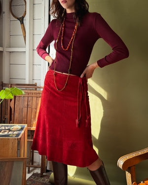 70s Wapiti Suede Skirt | M