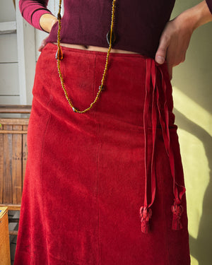 70s Wapiti Suede Skirt | M
