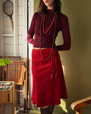 70s Wapiti Suede Skirt | M