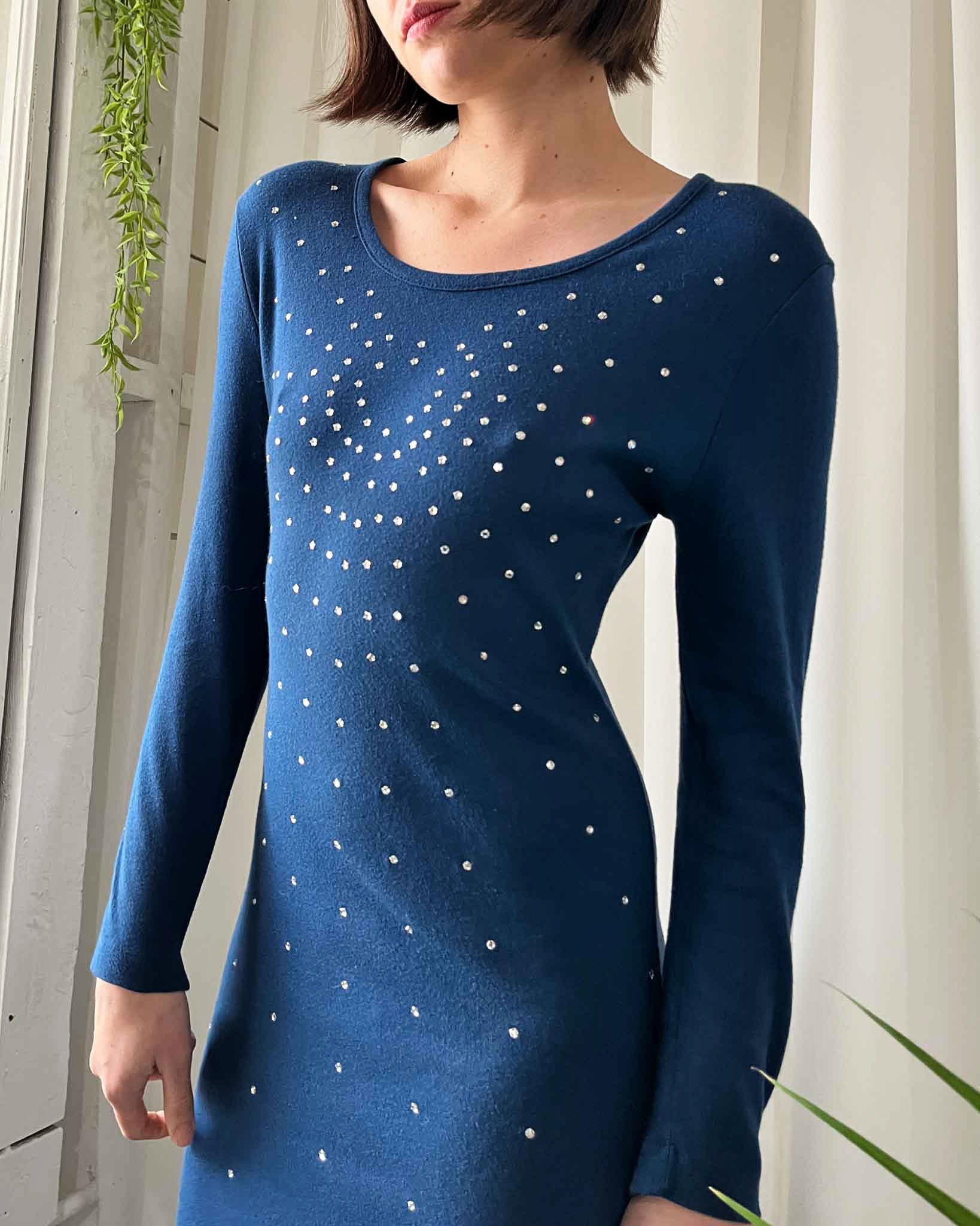 70s Rhinestone Studded Maxi Dress | S 70s Rhinestone Studded Maxi Dress | S