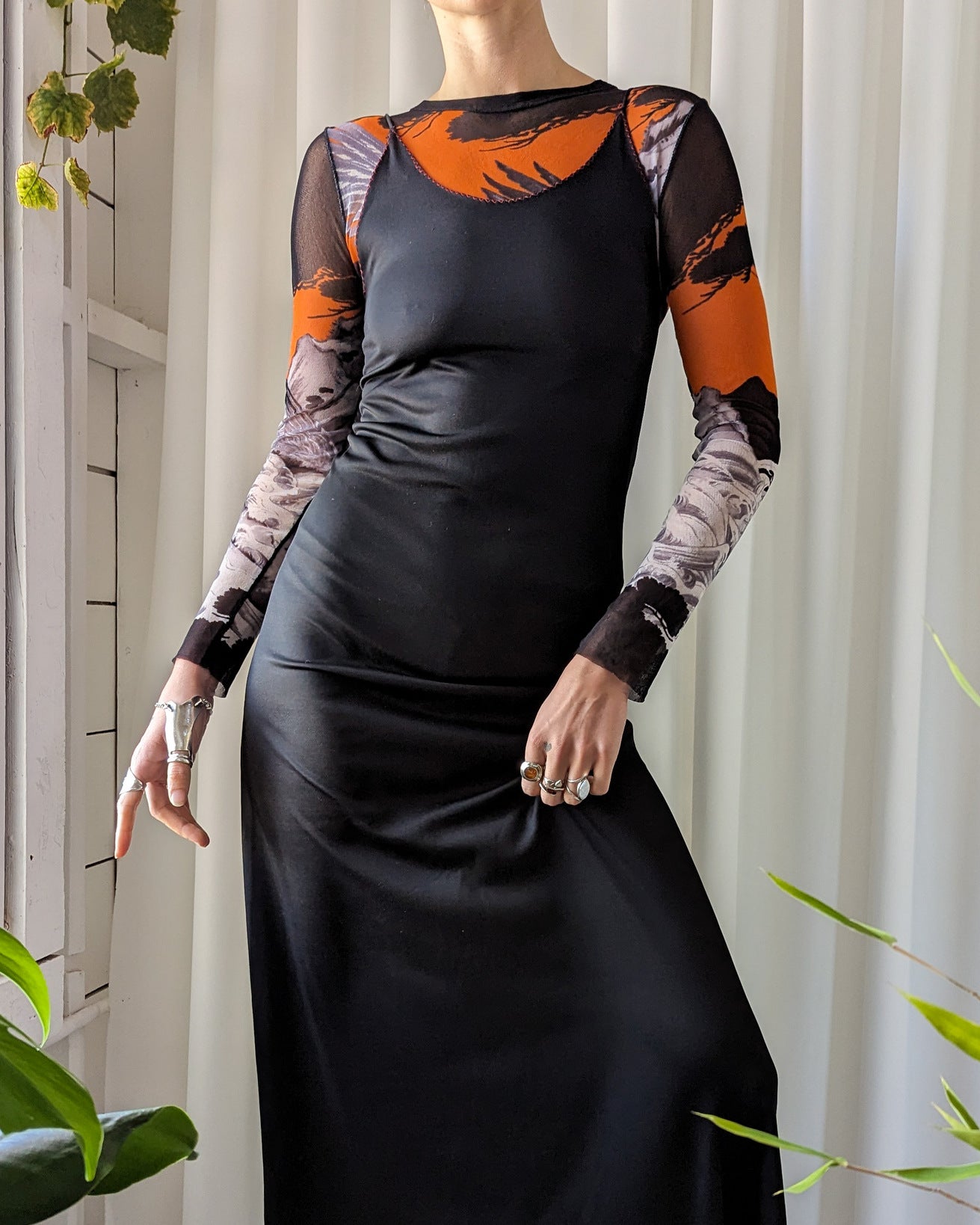stephen burrows jersey dress Stephen Burrows Chevron Jersey Dress XS OMNIA
