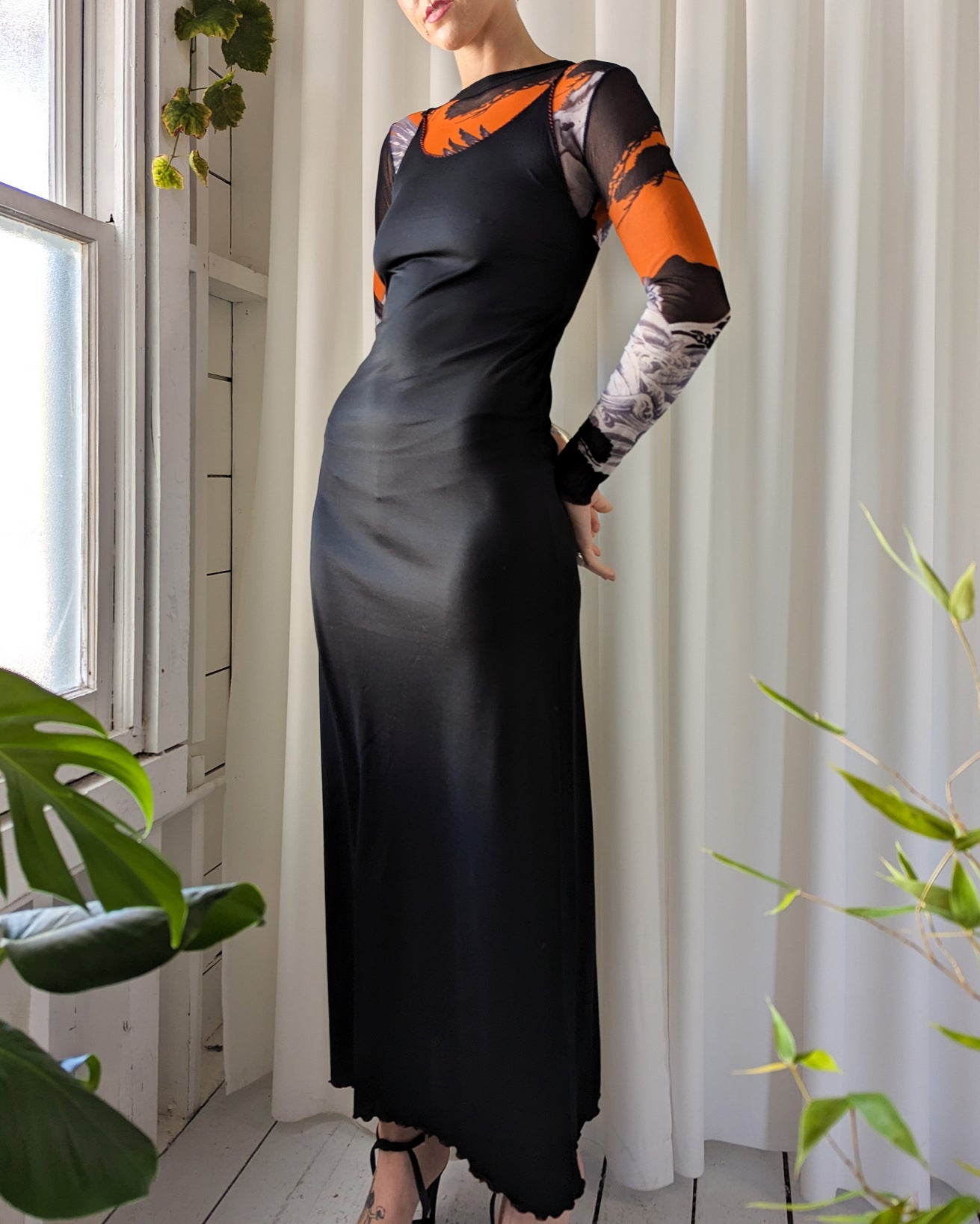 2000s Chanel Black Chiffon Petal Layer Skirt For Sale at 1stDibs