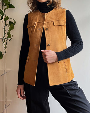 60s Tan Suede Vest | M