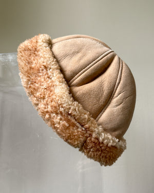 70s Shearling Suede Hat