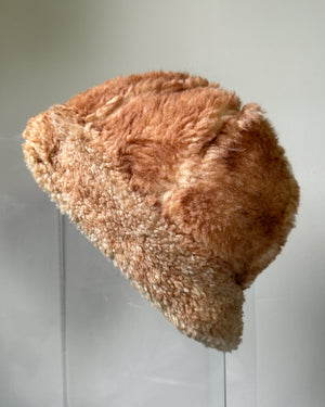 70s Shearling Suede Hat