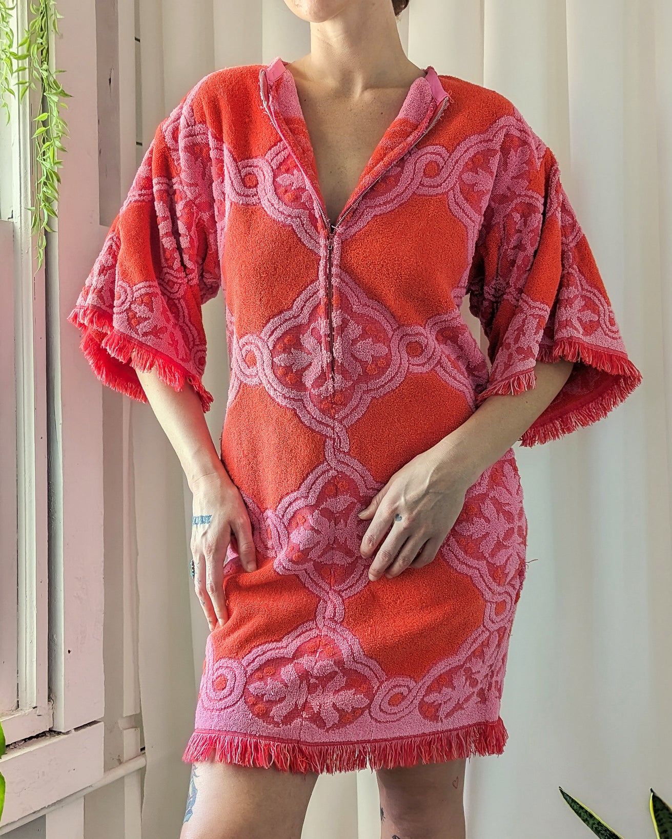 70s Terry Cloth Towel Dress | S-M - Lucky Vintage