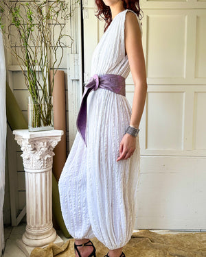 70s Greek Cotton Jumpsuit | M-XL