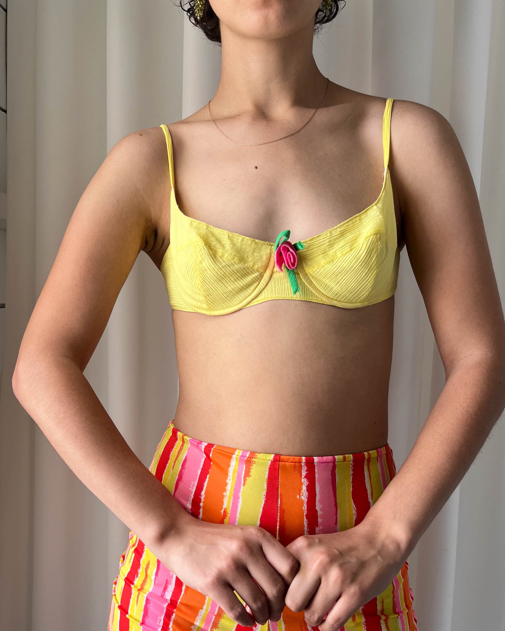 70s Yellow Bikini Top