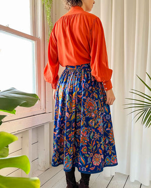 70s Yves Saint Laurent Floral Skirt