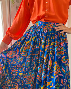 70s Yves Saint Laurent Floral Skirt