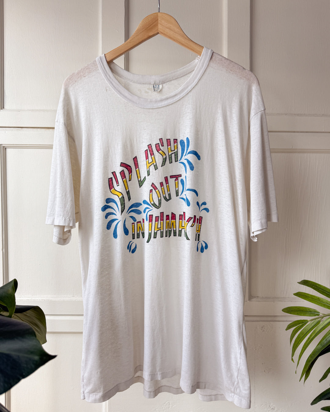 80s Splash Out In Jamaica T-Shirt | XL - Lucky Vintage