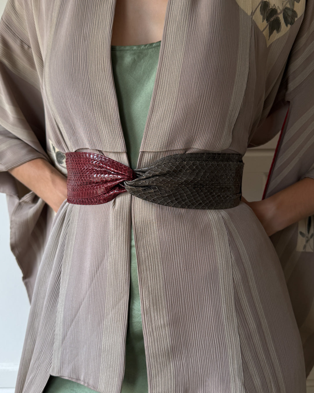 80s 2-Tone Snakeskin Belt | S