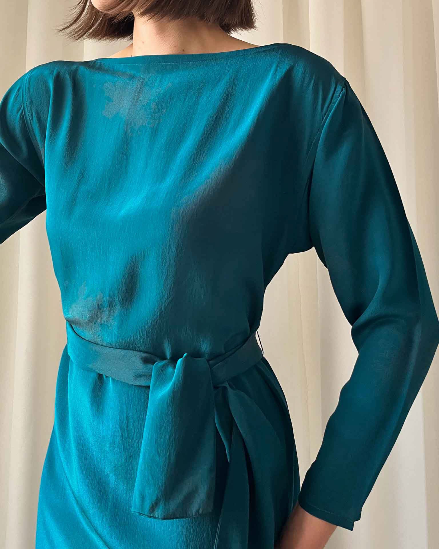 80s Belted Silk Dress | S 80s Belted Silk Dress | S