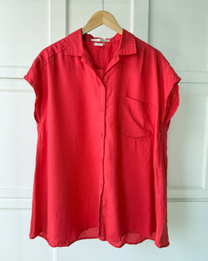 80s Red Trapeze Top | M