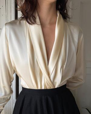 80s Anne Klein Silk Blouse | M-L