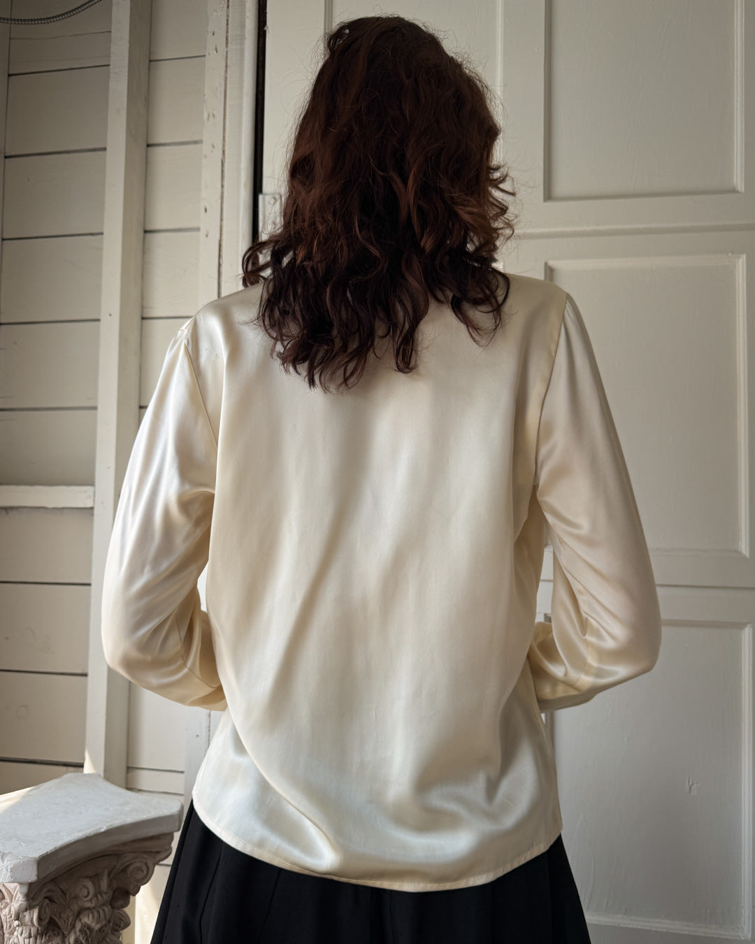 80s Anne Klein Silk Blouse | M-L