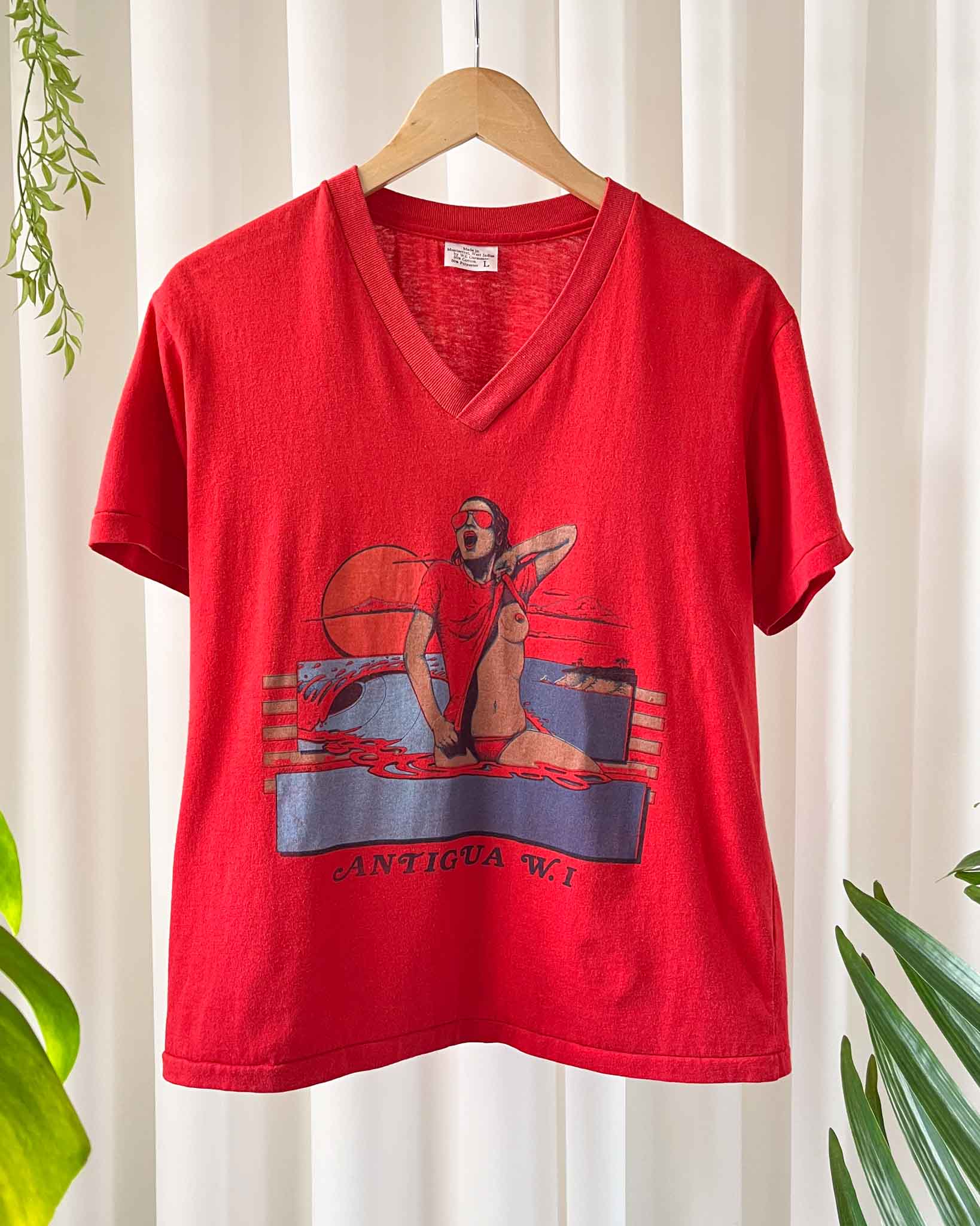 80s Nude Lady Antigua T-Shirt | L