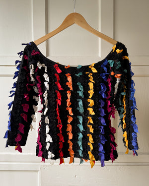 80s Betsey Johnson Ribbon Top | S-M
