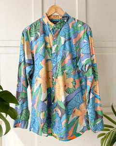 80s Tropical Reverse Print Shirt | L - Lucky Vintage