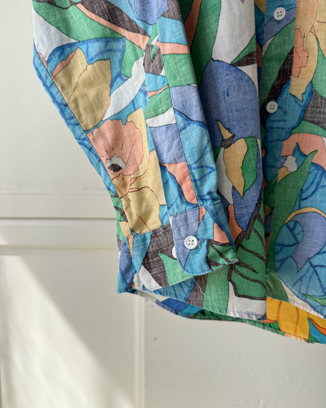 80s Tropical Reverse Print Shirt | L