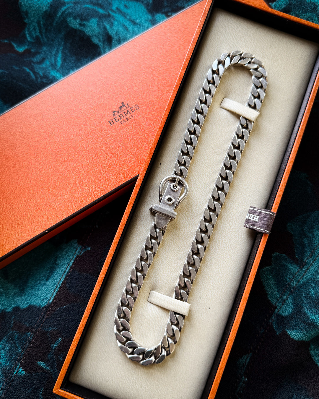 Hermès Sterling Ceinture Necklace