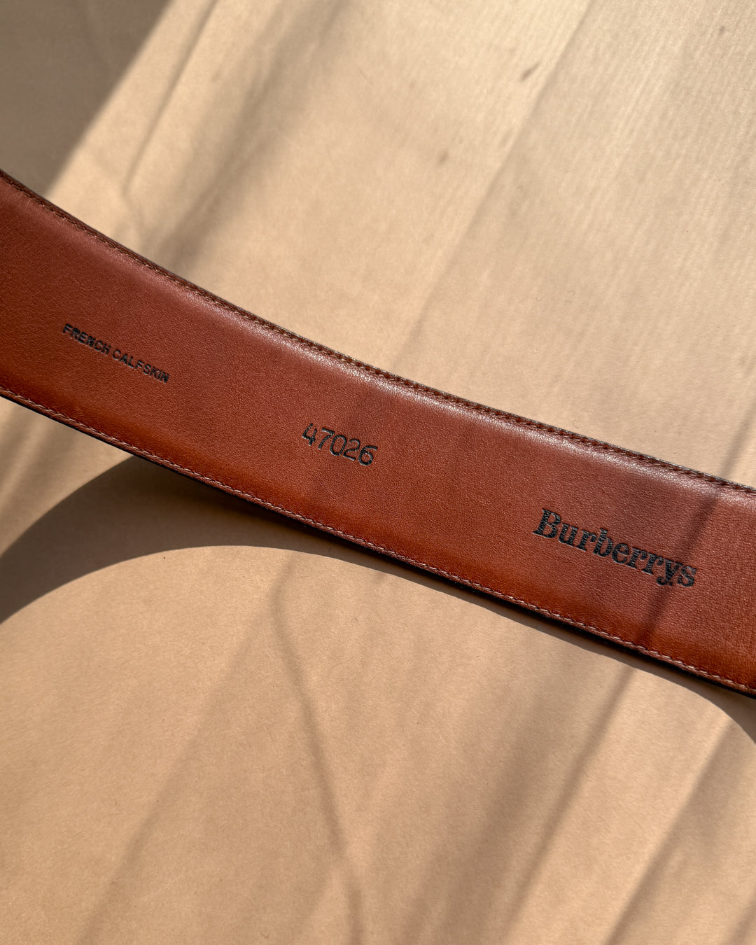 80s Burberry Leather Belt - Lucky Vintage