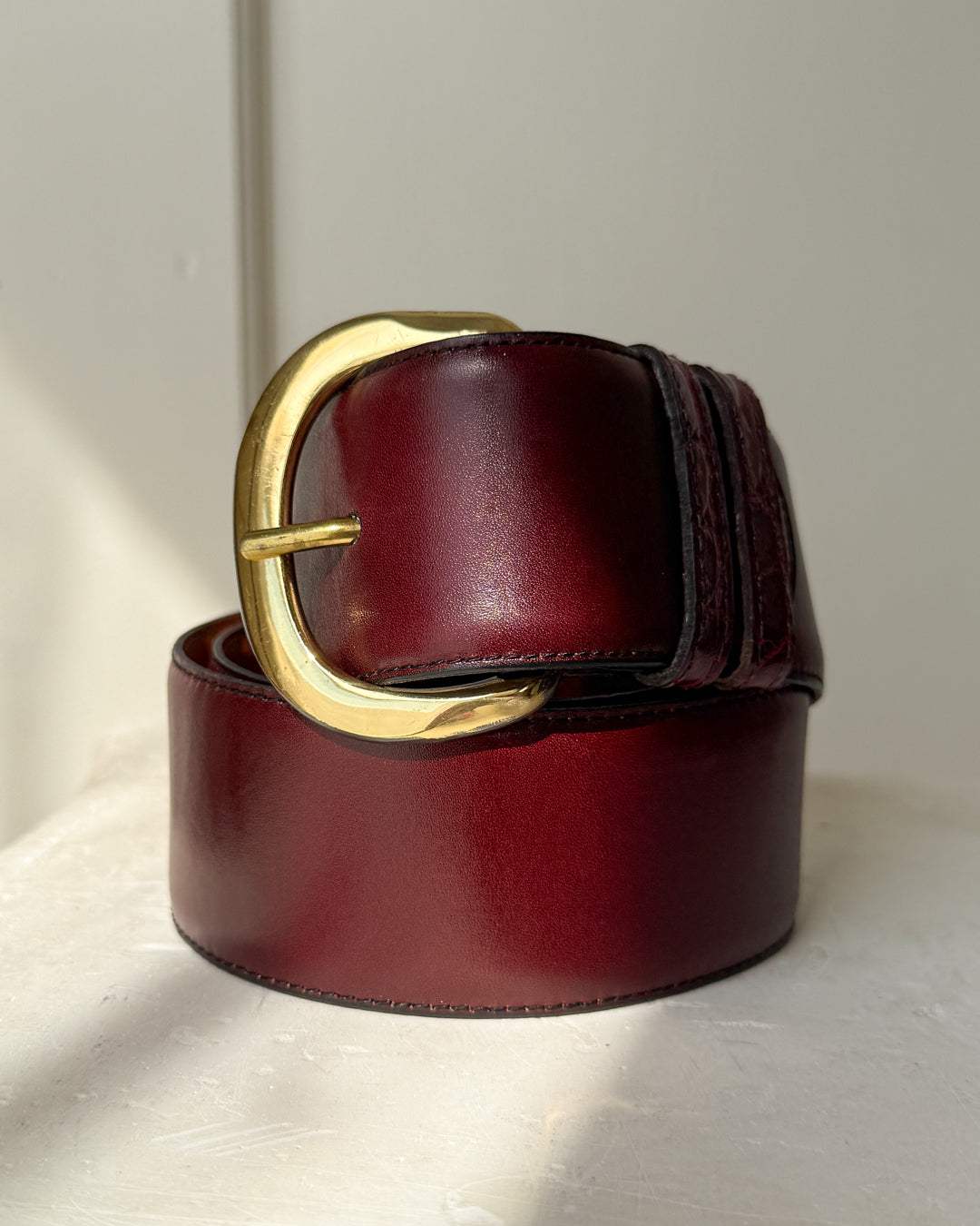 80s Burberry Leather Belt