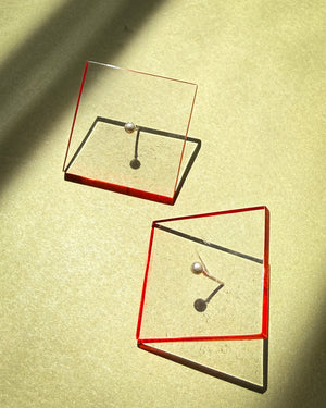 80s C&N Square Acrylic Earrings