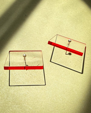 80s C&N Square Acrylic Earrings