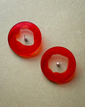 80s Postmodern Artisan Disc Earrings