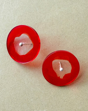 80s Postmodern Artisan Disc Earrings